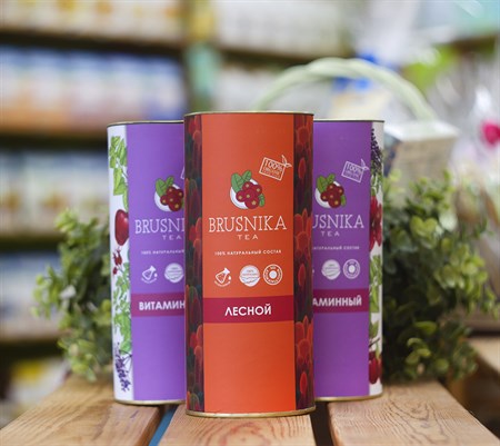 Чай плодово-ягодный ™ "BRUSNIKA TEA" Лесной 150 гр. Туба - фото 10151