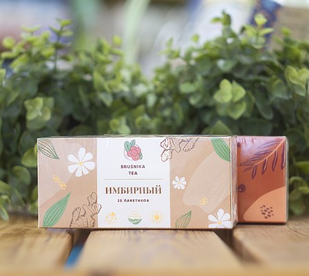 Чай цветочно-травяной ™ "BRUSNIKA TEA" с пряностями «Имбирный» 25 пак (37,5 гр.) - фото 10179
