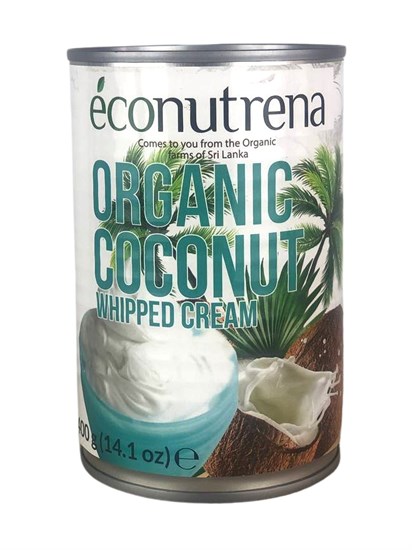 Кокосовые сливки ™  Econutrena  органические взбитые, 30%, 400мл, ж/б - фото 10200