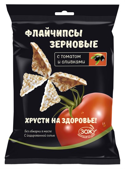 Флайчипсы ™ "Flychips" зерновые с томатом и оливками, 40 г - фото 10441