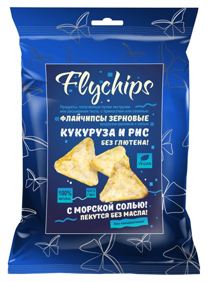Флайчипсы ™ "Flychips" зерновые кукурузно-рисовые с солью, 40 г - фото 10442