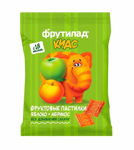 Фруктовые пастилки ™ "Фрутилад KIDS" яблоко+абрикос, 30 гр VM-00012434 - фото 10499