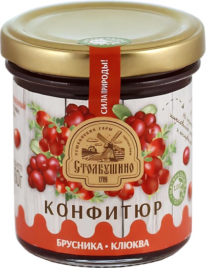 Конфитюр ™ "Столбушинское" БРУСНИКА-КЛЮКВА, 160 гр VM-00012975 - фото 11035