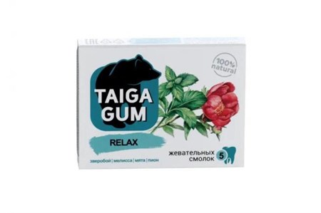 Смолка ™ "Алтайский нектар" "Taiga Gum" RELAX без сахара в растит. пудре, блистер 0,8 гр. №5 VM-00011159 - фото 11532