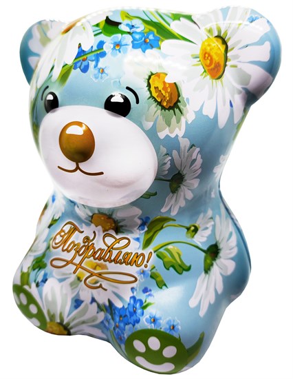 Чай чёрный индийский ™ "Черный дракон" Мишка "Поздравляю" РОМАШКИ, 50 гр VM-00013201