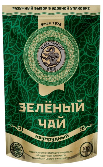 Чай ™ "Черный дракон" Изумрудный зелёный 100г VM-00001086 - фото 11639