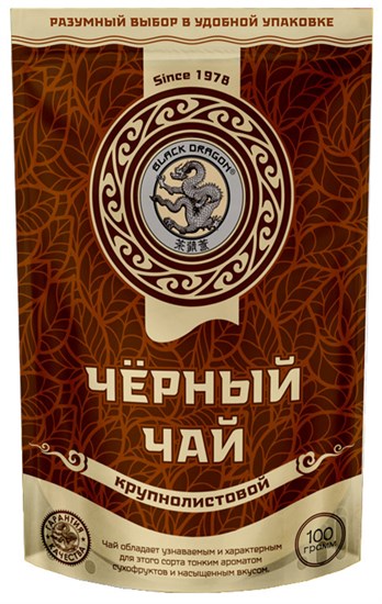 Чай ™ "Черный дракон" Черный крупнолистовой 100г VM-00001082 Чай ™ "Черный дракон" Черный крупнолистовой 100г VM-00001082