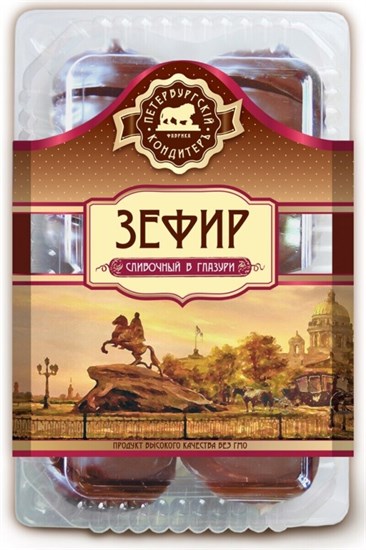 Зефир ™ "Петербургский кондитер" "Сливочный" глазированный (корекс), 450 гр VM-00012614 Зефир ™ "Петербургский кондитер" "Сливочный" глазированный (корекс), 450 гр VM-00012614