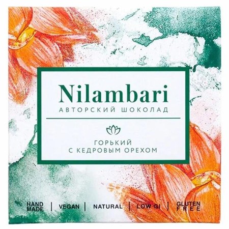 Шоколад ™ "Nilambari" горький с кедровым орехом, 65 гр. VM-00013679 - фото 12002