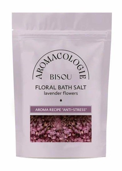 Соль цветочная для ванны ™ "BISOU Aromacologie" Антистресс, с цветками лаванды, 330 мл VM-00012355 - фото 12179