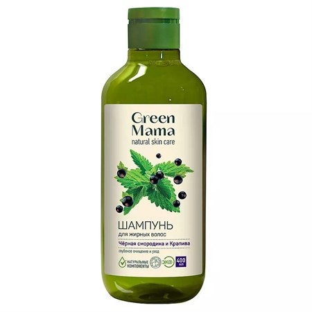 Шампунь ™ Green mama Черная смородина и крапива для жирных волос VM-00012024 - фото 12236