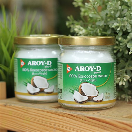 Кокосовое масло ™  AROY-D  (extra virgin) , 180 мл. - фото 6093