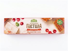 Пастила ™ "Белевские сладости" Яблочная с клюквой, без сахара, 100 г. УП-00000257