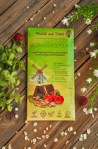 Шоколад ™  World&Time  VEGAN CHOCOLATE Овсяный 42% какао без сахара с малиной, 65 гр