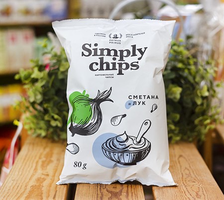 Чипсы ™  Simply chips   «Сметана и лук», 80 гр - фото 10186