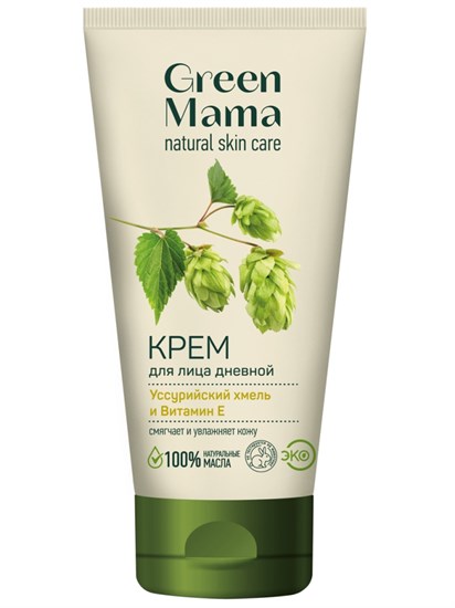 Крем для лица ™  Green mama  дневной  Уссурийский хмель и витамин Е , 100 мл - фото 10390