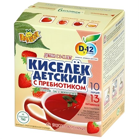 Кисель ™ "Витошка" с витаминами и пребиотиком КЛУБНИКА (25гр. - 8 шт) VM-00003357 - фото 10666