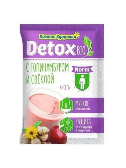 Кисель овсяно-льняной™ "Компас Здоровья"  detox bio NORM с топинамбуром и свёклой 25 гр VM-00006930 - фото 11322
