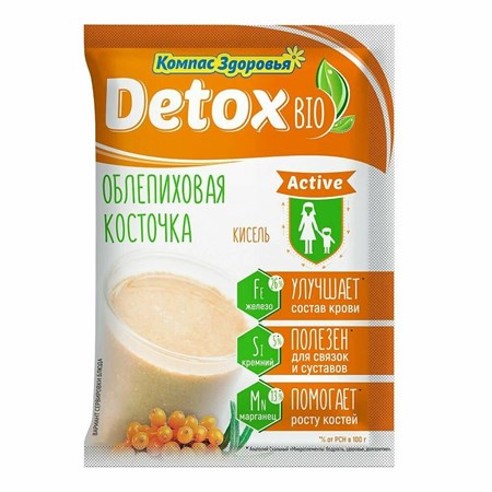 Кисель овсяно-льняной™ "Компас Здоровья" на фруктозе detox bio ACTIVE облепиховая косточка 25 гр VM-00006928 - фото 11327