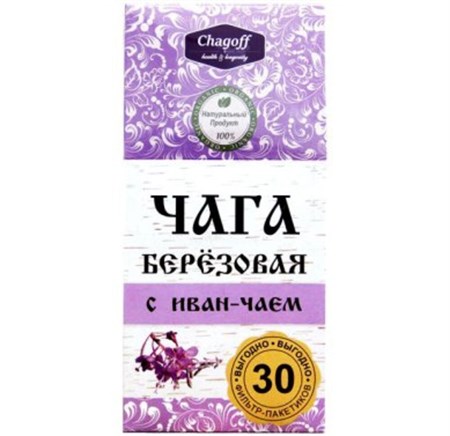 Напиток чайный ™ "Chagoff" "Чага берёзовая с иван-чаем" 30 ф/п по 2 гр VM-00009913 - фото 11405