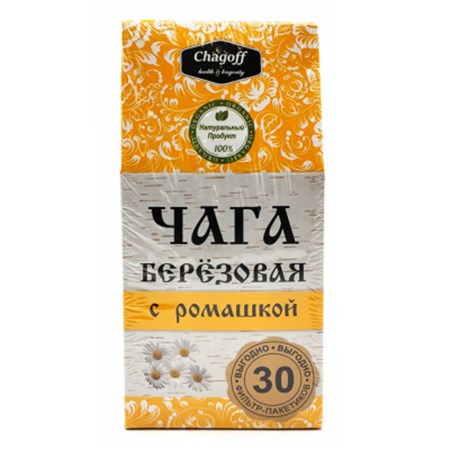 Напиток чайный ™ "Chagoff" "Чага берёзовая с с ромашкой" 30 ф/п по 2 гр VM-00009914 - фото 11407
