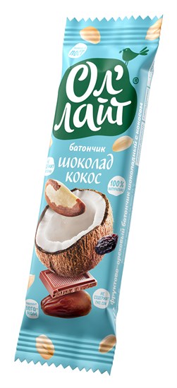 Батончик ™ "Ол Лайт" фруктово-ореховый шоколадный с кокосом, 30 гр. VM-00004877