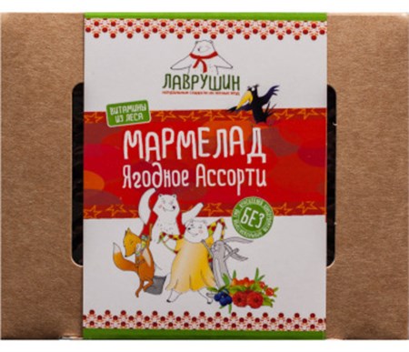 Мармелад ™ "Лаврушин" Ягодное ассорти, крафт 95 гр. VM-00012685