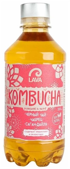 Напиток комбуча ™ LAVA SUPERFOOD KOMBUCHA ЧЕРНЫЙ чай, ЧАБРЕЦ, Саган-Дайля, 330мл VM-00008457 - фото 12025