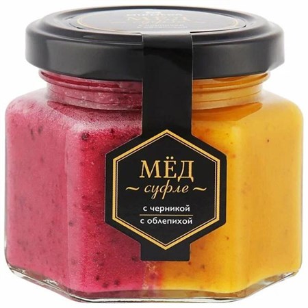 Мед-суфле ™  "Мусихин. Мир меда" с черникой, с облепихой 180 гр VM-00007647