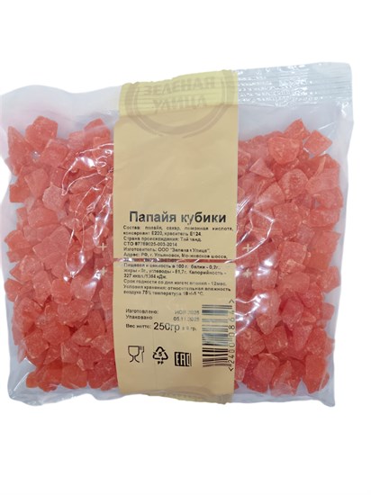 Папайя кубики 250г. VM-00000430