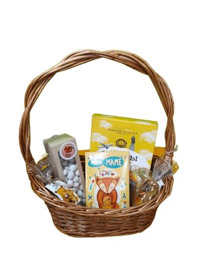 Подарочный набор  в корзине ко дню матери "Зеленая улица" VM-00011900