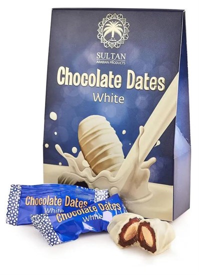 Конфеты ™ "SULTAN" Chocolate dates White , финиковые с миндалем в белом шоколаде, 100 гр УП-00000018