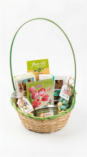 Подарочная корзина «Карельская Сказка» (Чай, Мед, Орехи) 18131