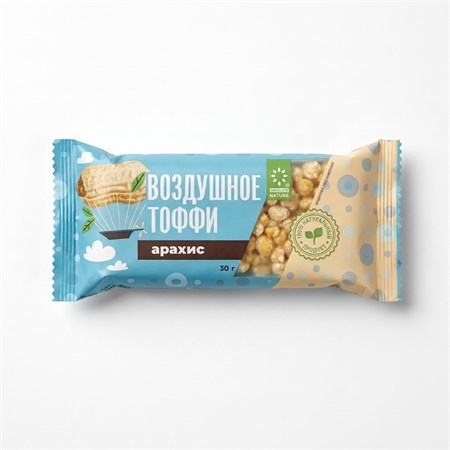 Злаковый батончик ™ "Absolute Nature" "Воздушное тоффи" с арахисом, 30 гр. УП-00000475