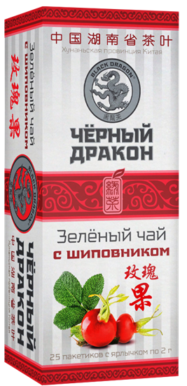 Чай ™ "Черный дракон" Зелёный шиповник пакет 2г*25п VM-00001100