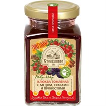 Томленая ягода  ™ "Столбушино" КЛЮКВА с медом, травами и пряностями БЕЗ САХАРА 250 гр. VM-00011830