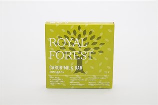 Шоколад из кэроба с миндалем Royal Forest Carob Milk Bar 75 г. Шоколад из кэроба с миндалем Royal Forest Carob Milk Bar 75 г.